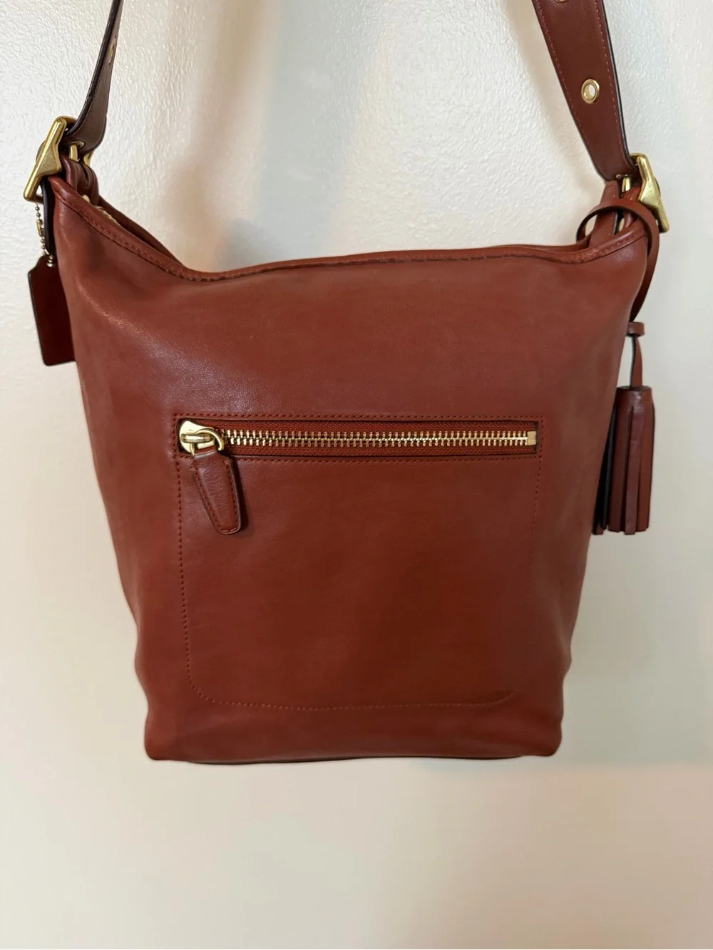 COACH Brown Leather Legacy Duffle Shoulder Bag 19889 Gold Hardware with Wallet